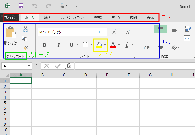 Excel2013 メニューまわり