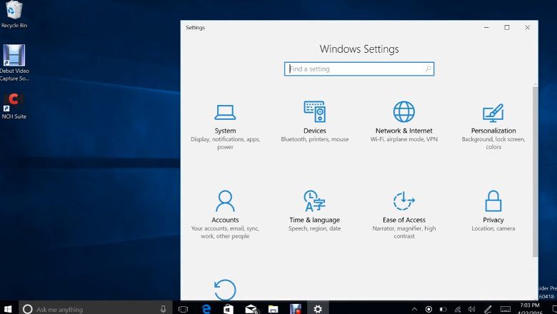 Windows 10 ビルド14328 設定アプリ