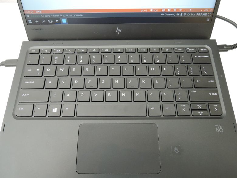 HP Elite x3 ノートドックのキーボード