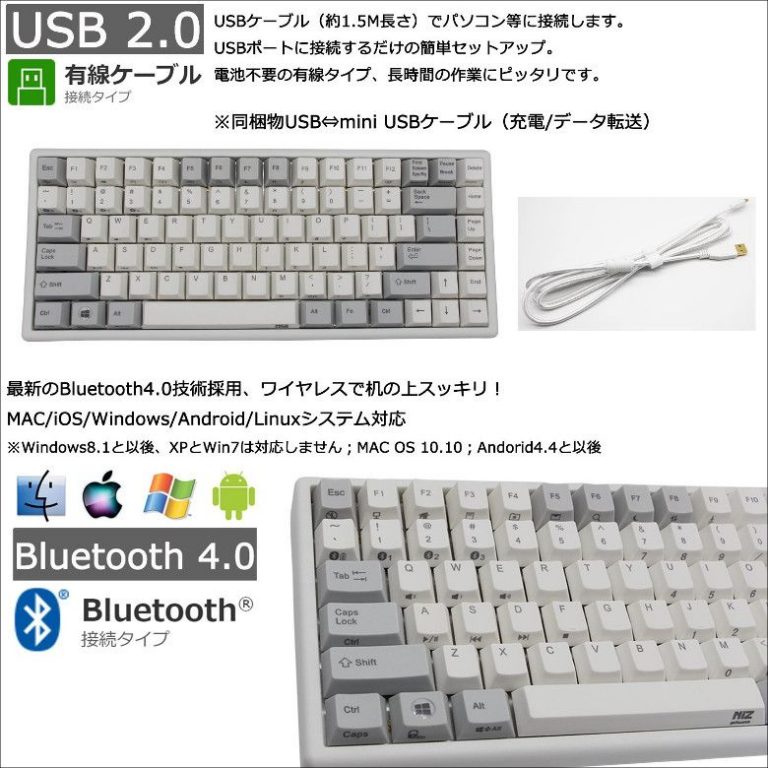 NiZ Micro84 静電容量無接点キーボード - PC/タブレット