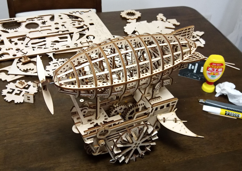 Robotime 3d木製パズル 飛行船 ロマンはここにある スチームパンクなカラクリ木製パズル Natsuki
