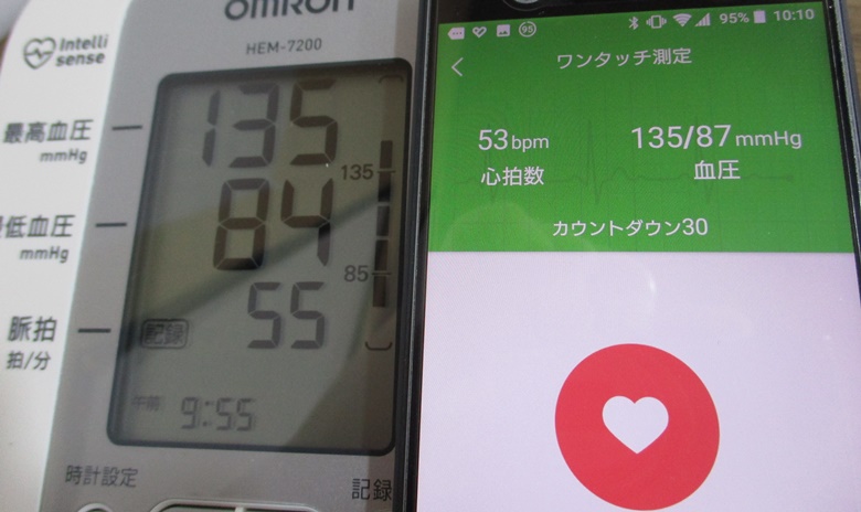 SENBONO S10 Plusで血圧測定