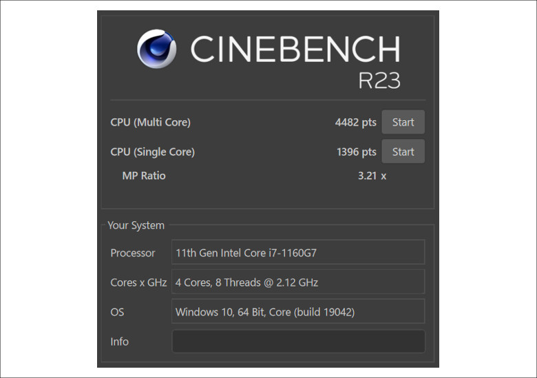 ONE-NETBOOK OneGx1 Pro CINEBENCH R20