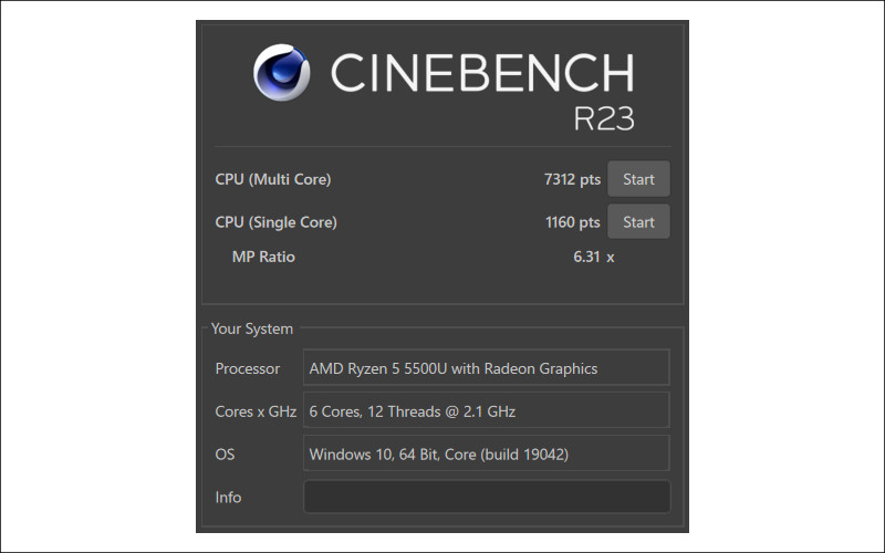 Lenovo ThinkPad E15 Gen 3(AMD) CINEBENCH R23