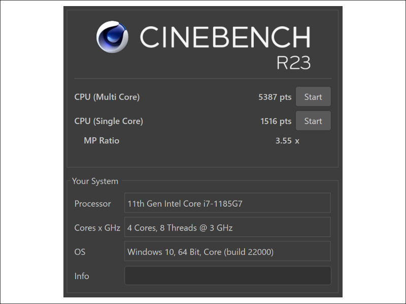 Microsoft Surface Pro 8 Cinebench R23