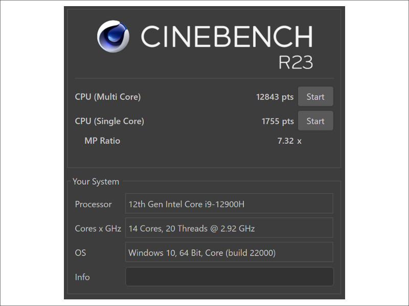 Zenbook 14X OLED Space Edition CINEBENCH R23