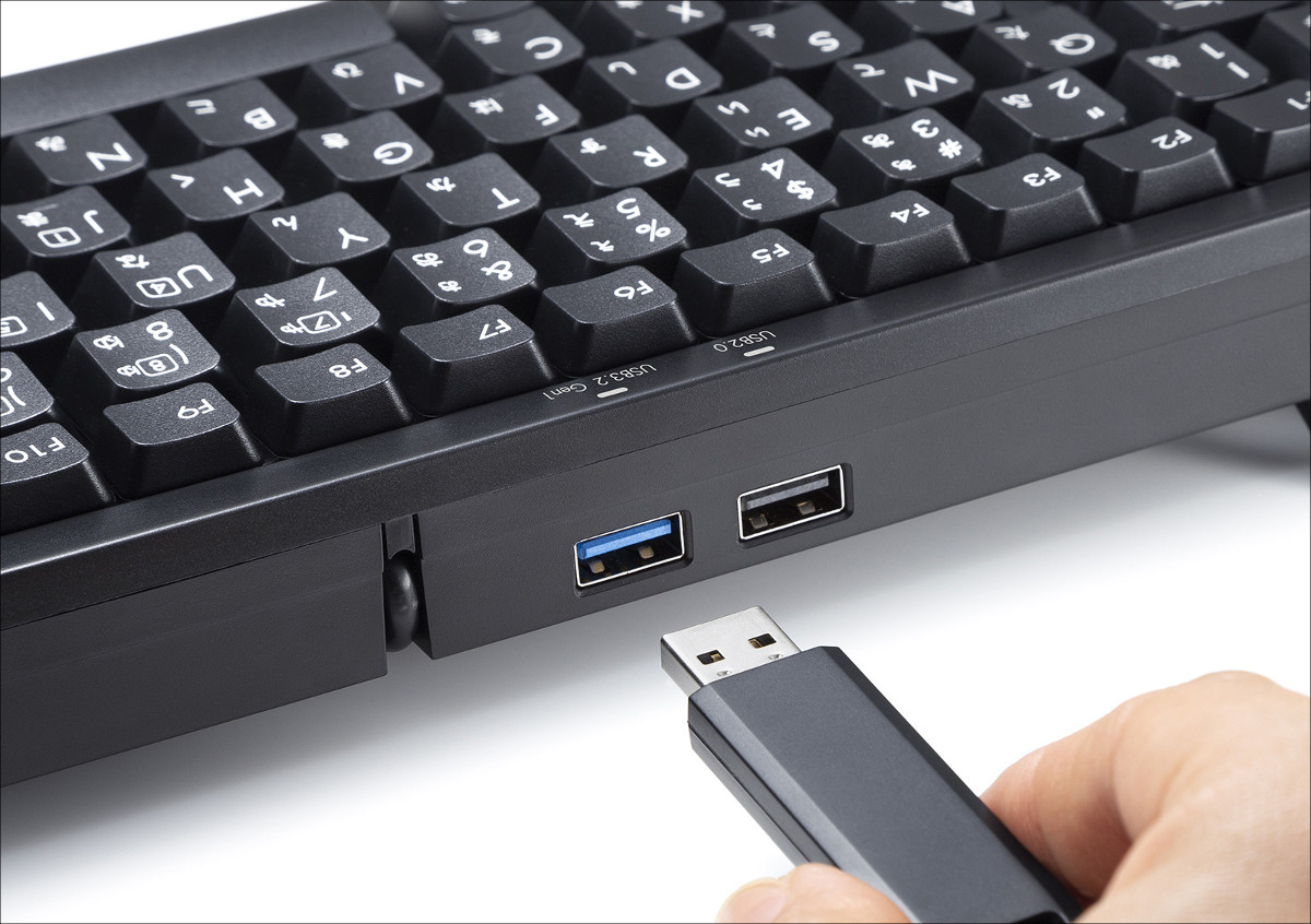 サンワサプライ USBハブ付有線キーボード － USBポートを2つ内蔵する 