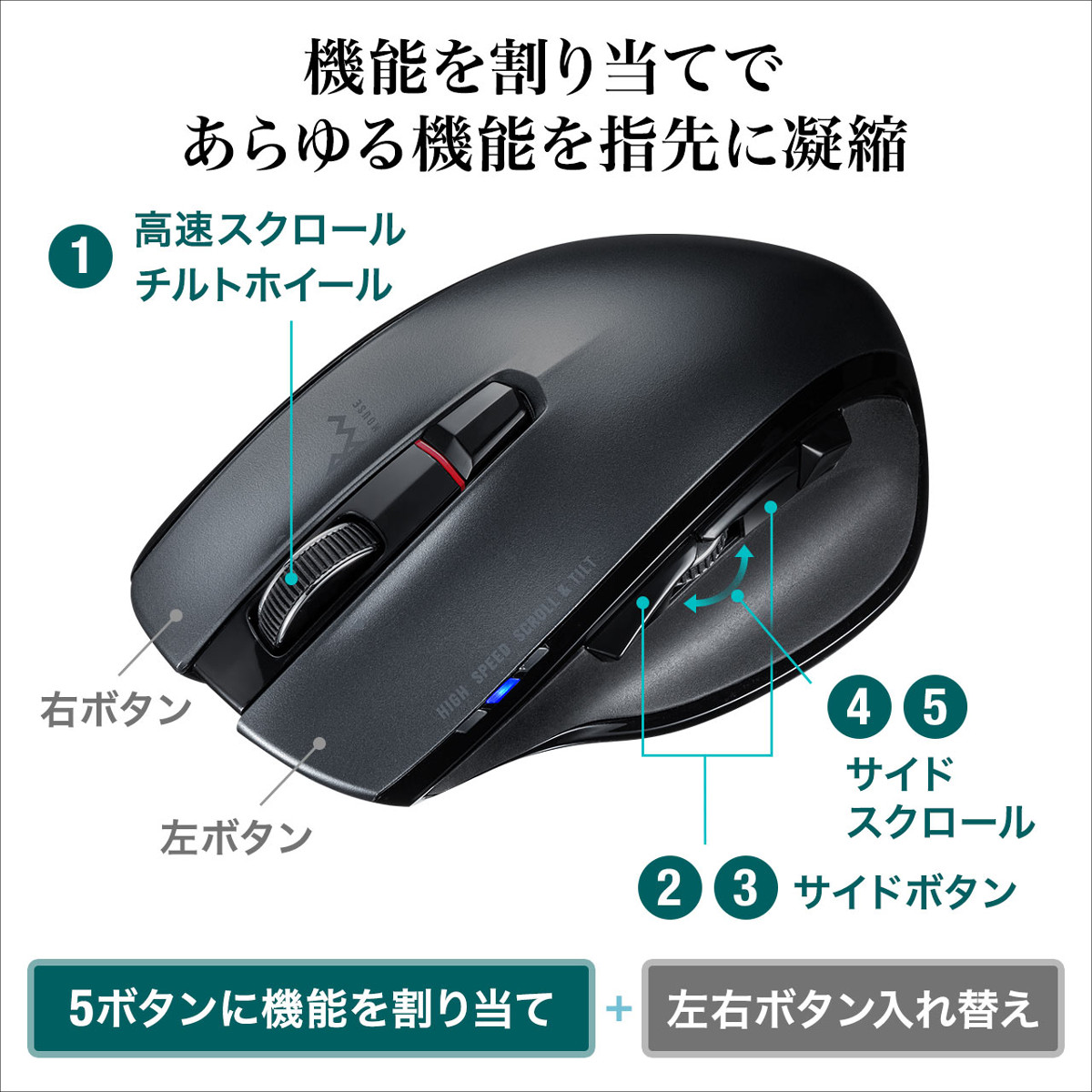サンワサプライ Bluetoothマウス 400-MAWBT166BK
