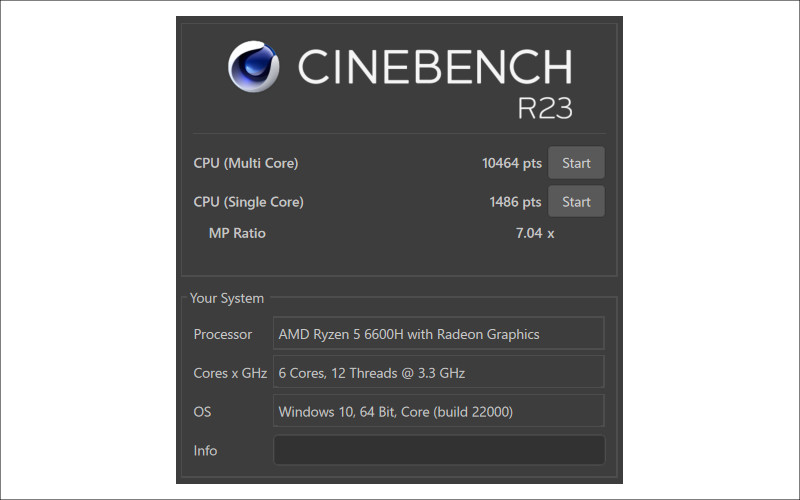 HP Victus 16（AMD）CINEBENCH R23