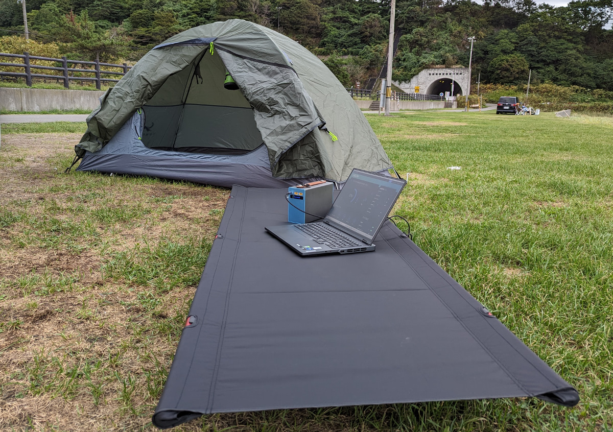 FJD PONY 500 Portable Power Station 北海道のキャンプ場にて