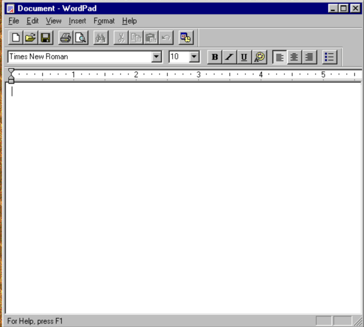 Windows 95のワードパッド