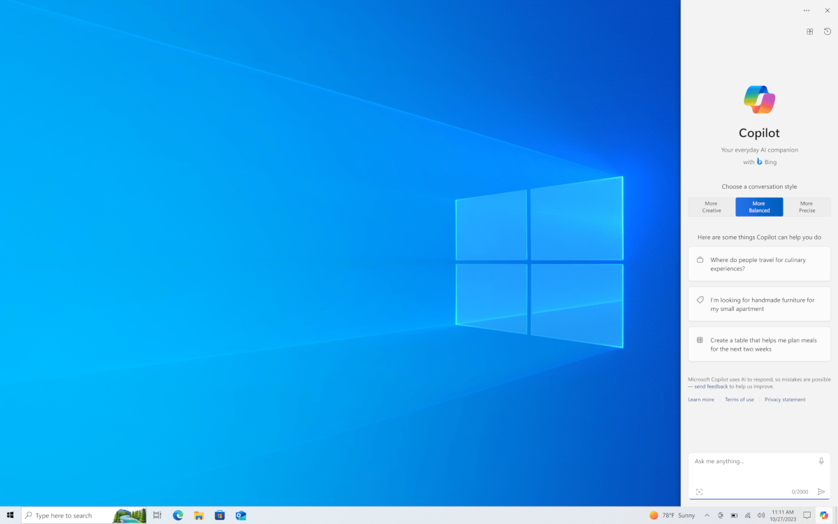 Windows 10のCopilot