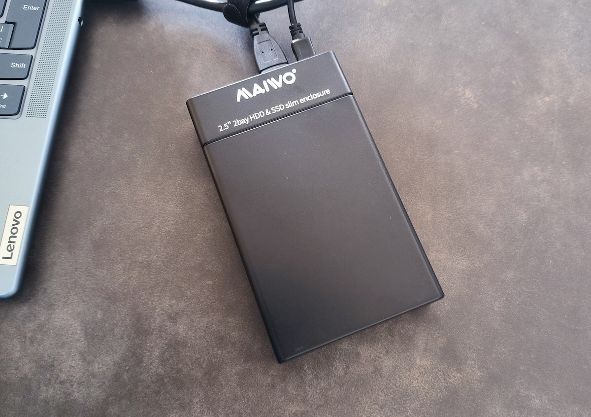 MAIWO K25682 デュアルベイHDDエンクロージャー レビュー － 安価で、手軽にRAID可能な外付け2ベイ2.5インチHDD・SSDケース