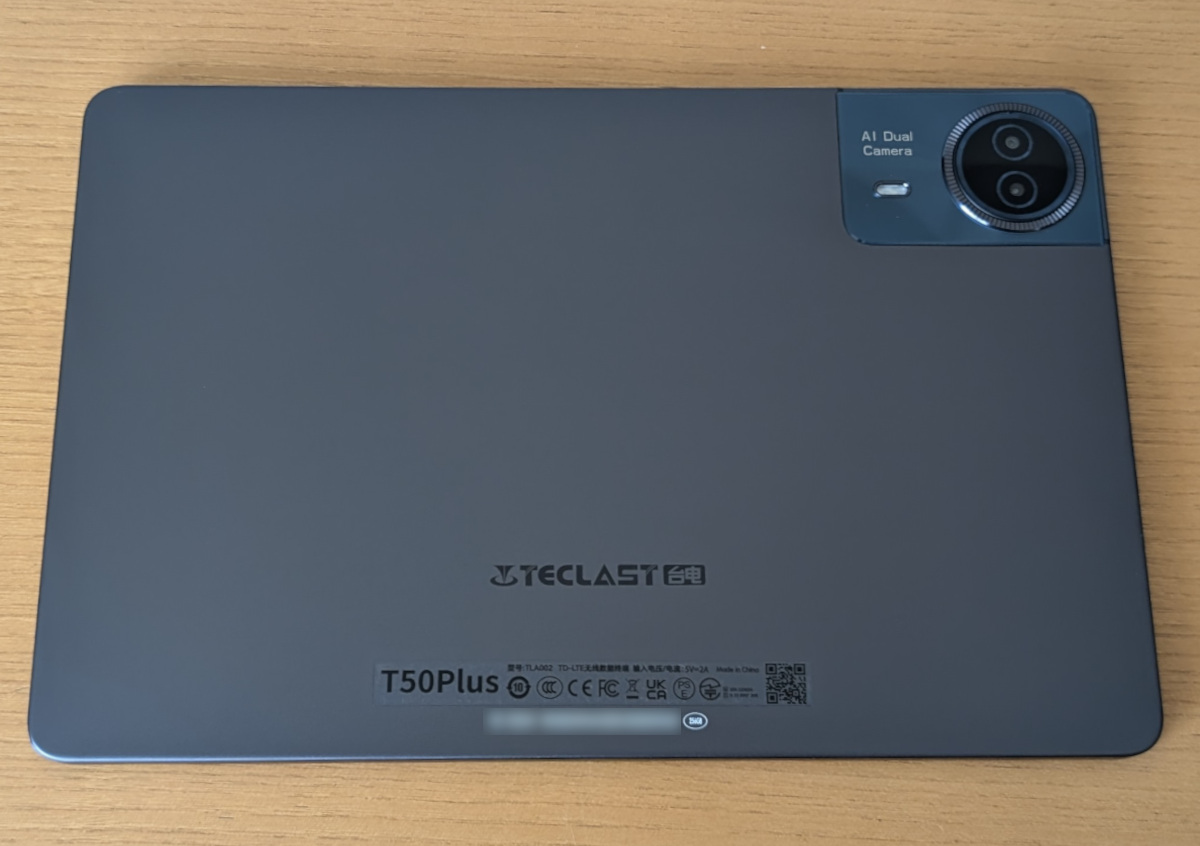 Teclast T50 Plus 背面