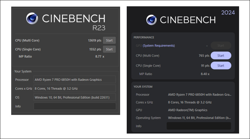 GMKtec NucBox M7 CINEBENCH 