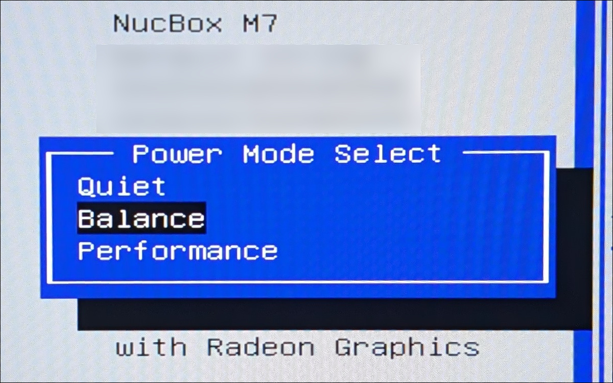 GMKtec NucBox M7 BIOSのPower Mode