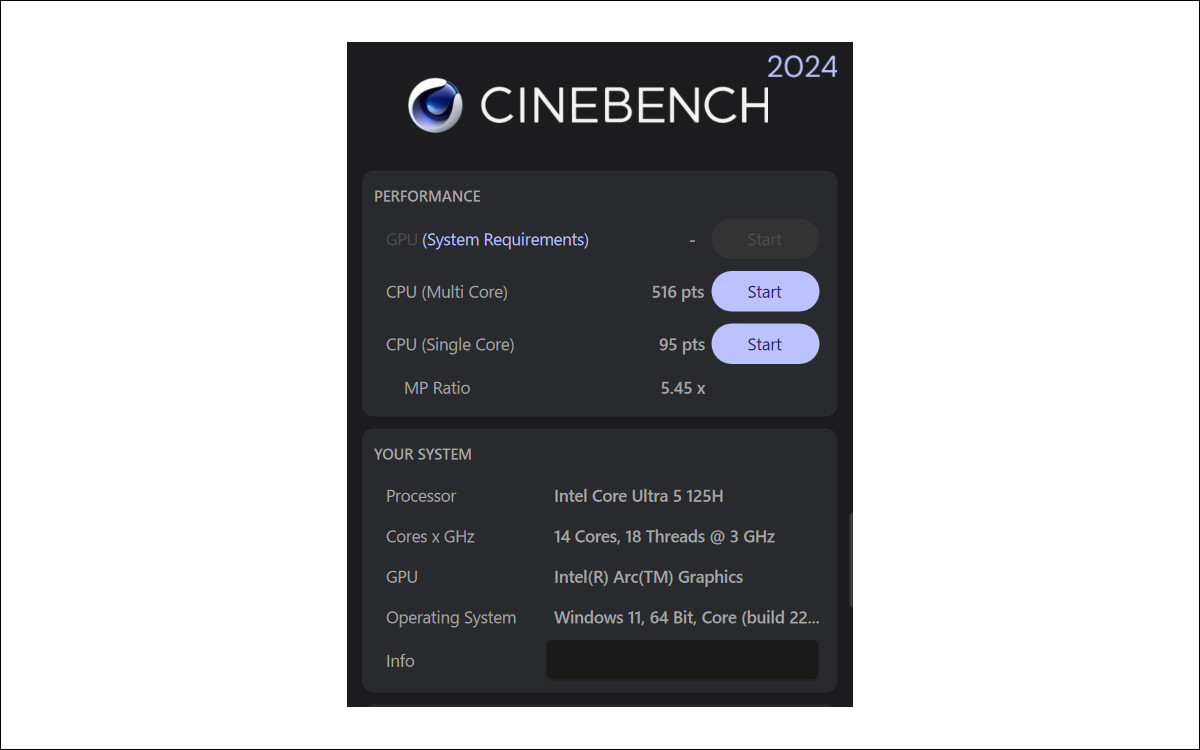 dynabook RZ/MX（Rシリーズ）レビュー CINEBENCH 2024