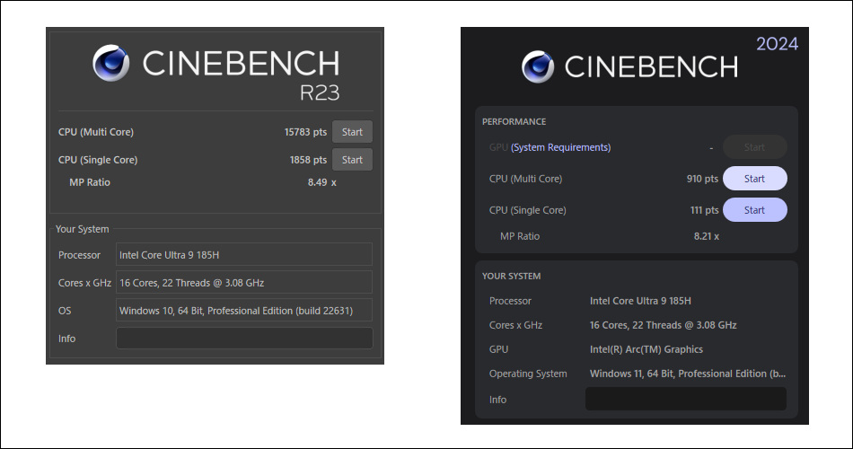 GEEKOM GT1 MEGA CINEBENCH