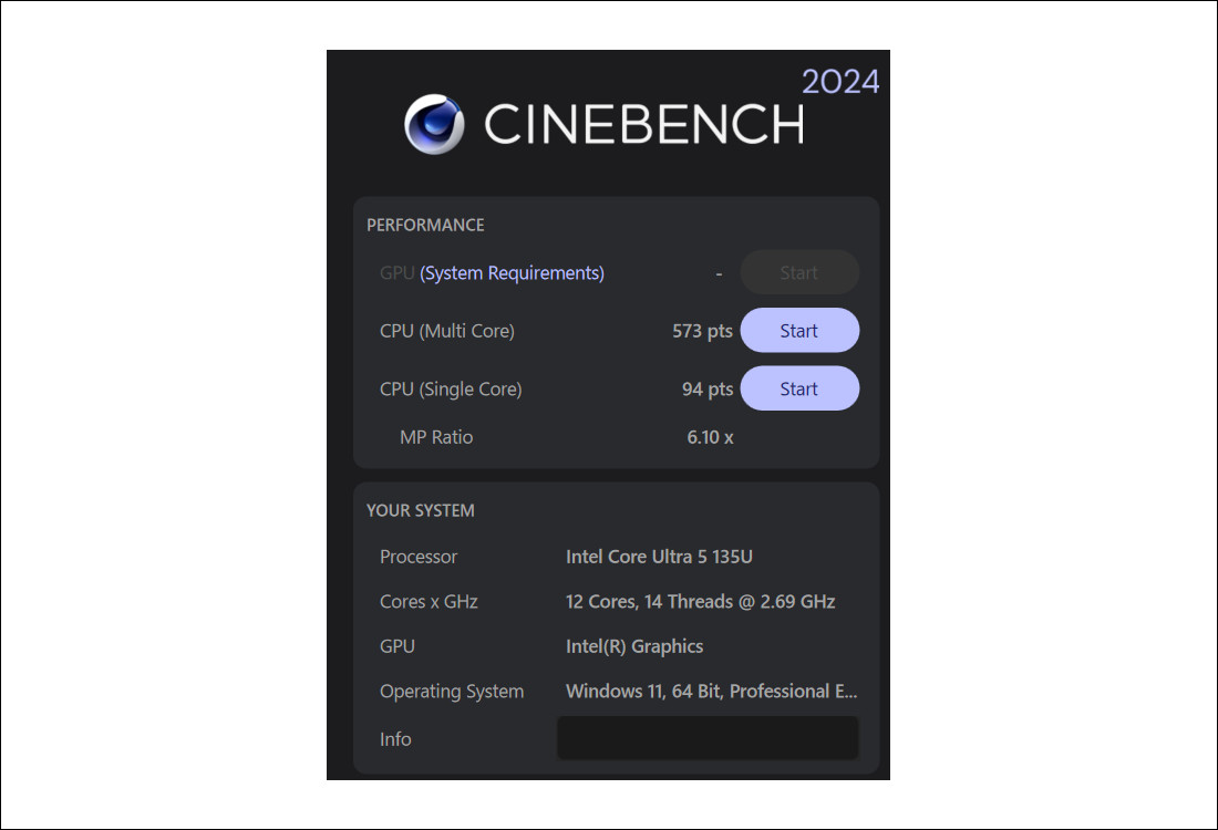 EliteBook 1040 G11 CINEBENCH 2024