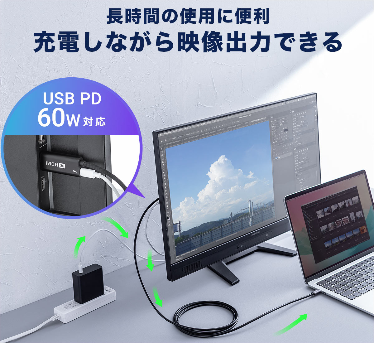 サンワダイレクト USB Type-C HDMI変換アダプタ 500-KC044/500-KC045