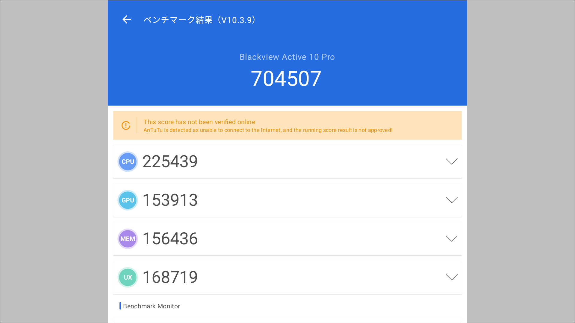 Blackview Active 10 Pro Antutuベンチマーク