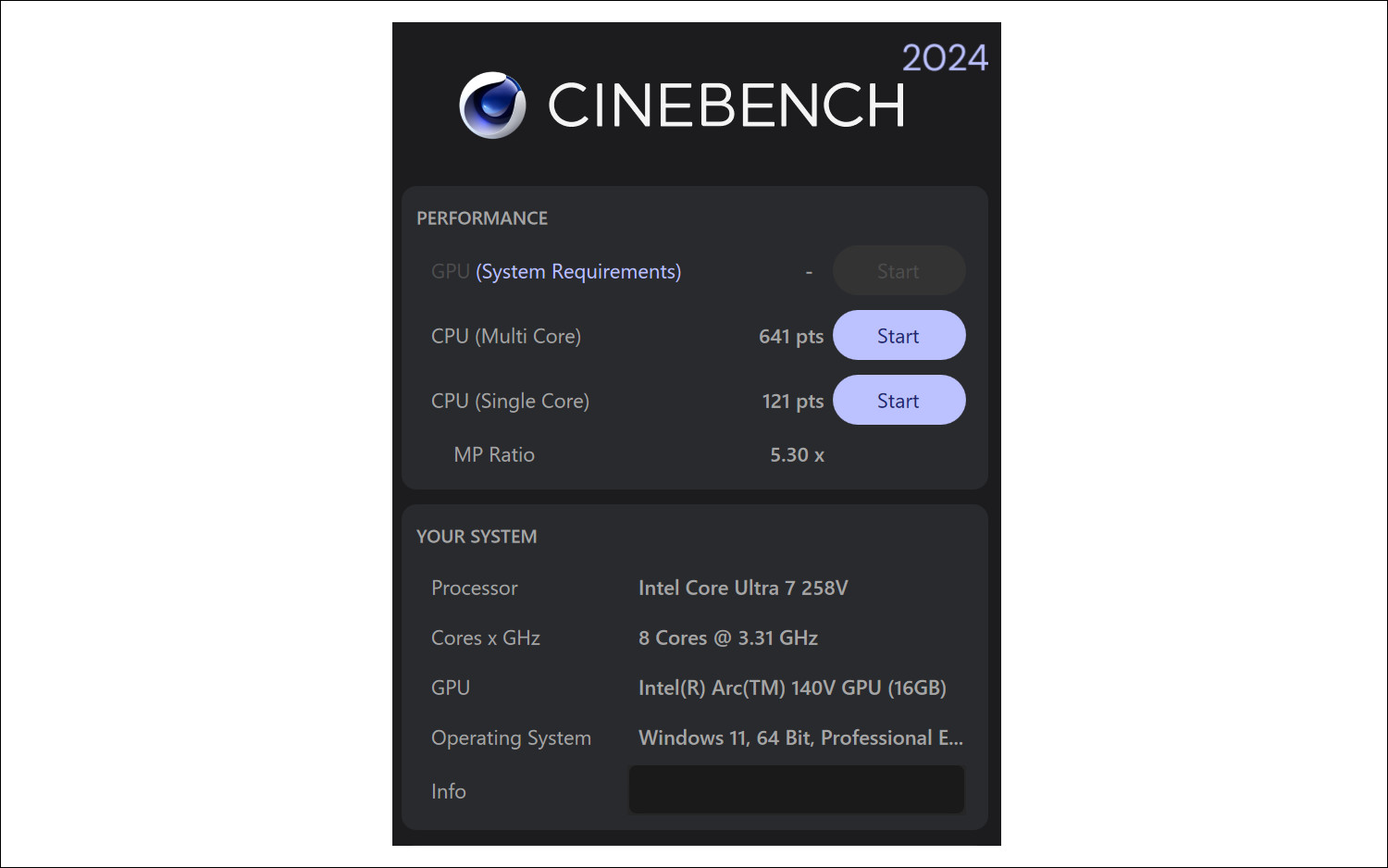 ASUS ExpertBook P5 CINEBENCH 2024