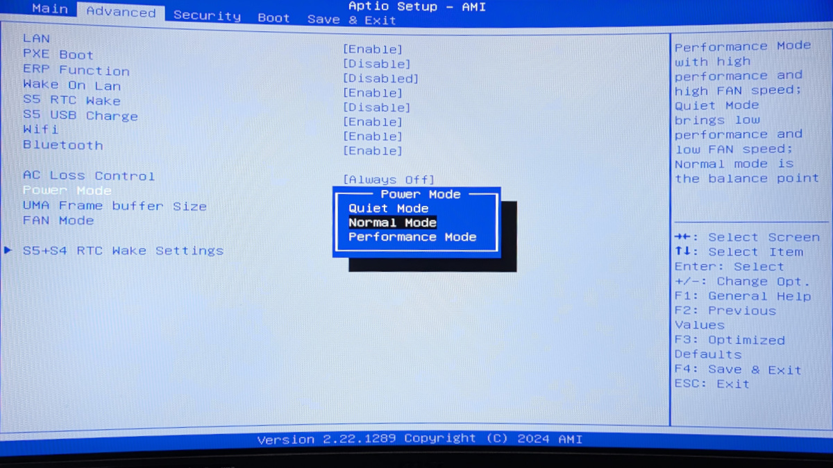 GEEKOM A6 BIOS設定