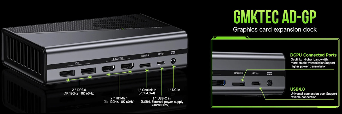 グラフィックボード・グラボ・ビデオカード GMKtec AD-GP1 Amazon.com: GMKtec AD-GP1 External GPU Docking Station, eGPU