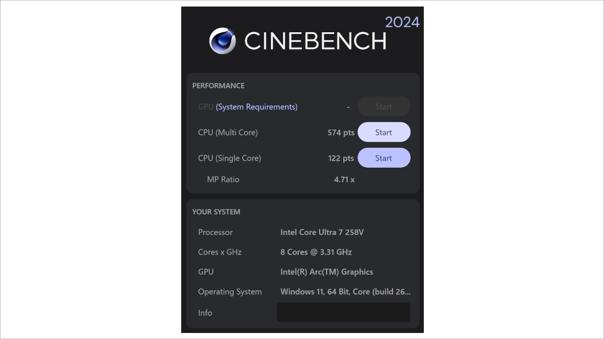 HP OmniBook Ultra Flip 14-fh CINEBENCH 2024