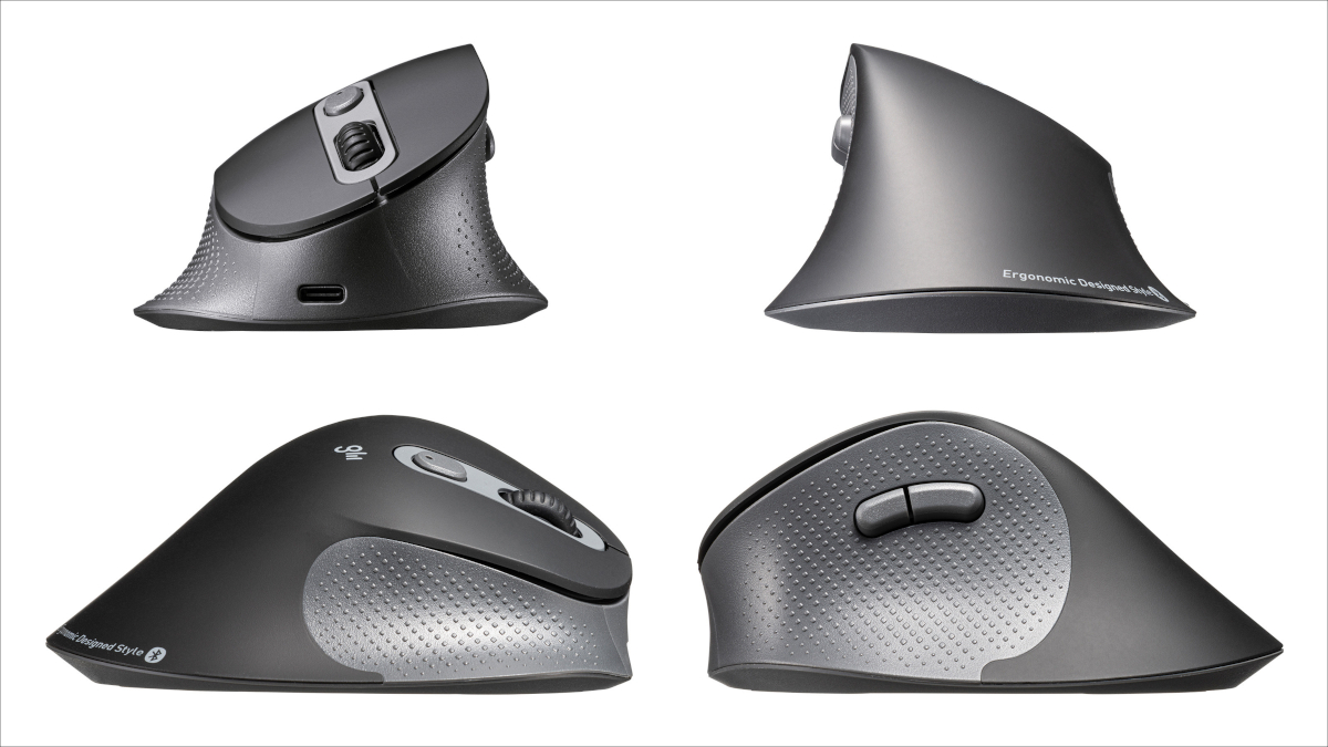 サンワサプライ 充電式静音エルゴノミクスマウス MA-EWBBS528