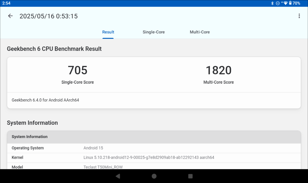 Teclast T50 Mini Geek Benchスコア