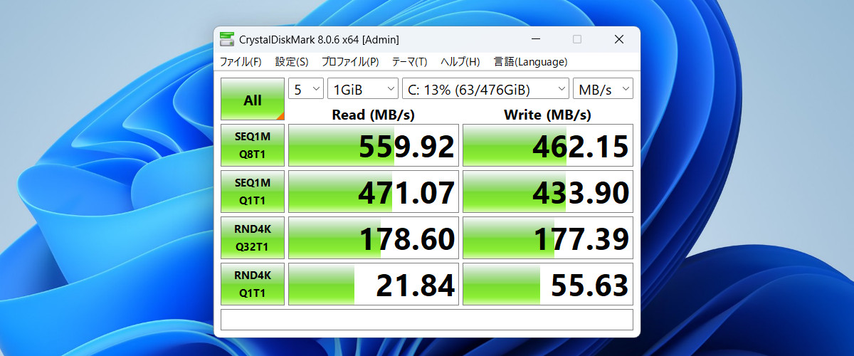ACEMAGIC ‎AX15 Crystal Disk Mark