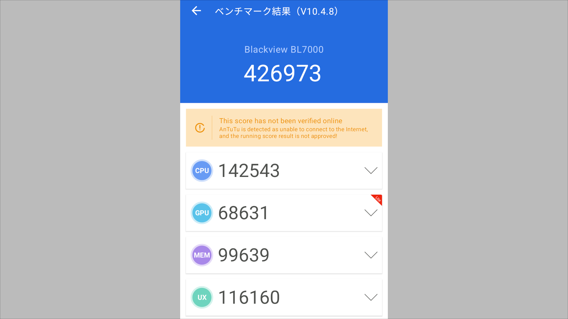 Blackview BL7000 Antutuスコア