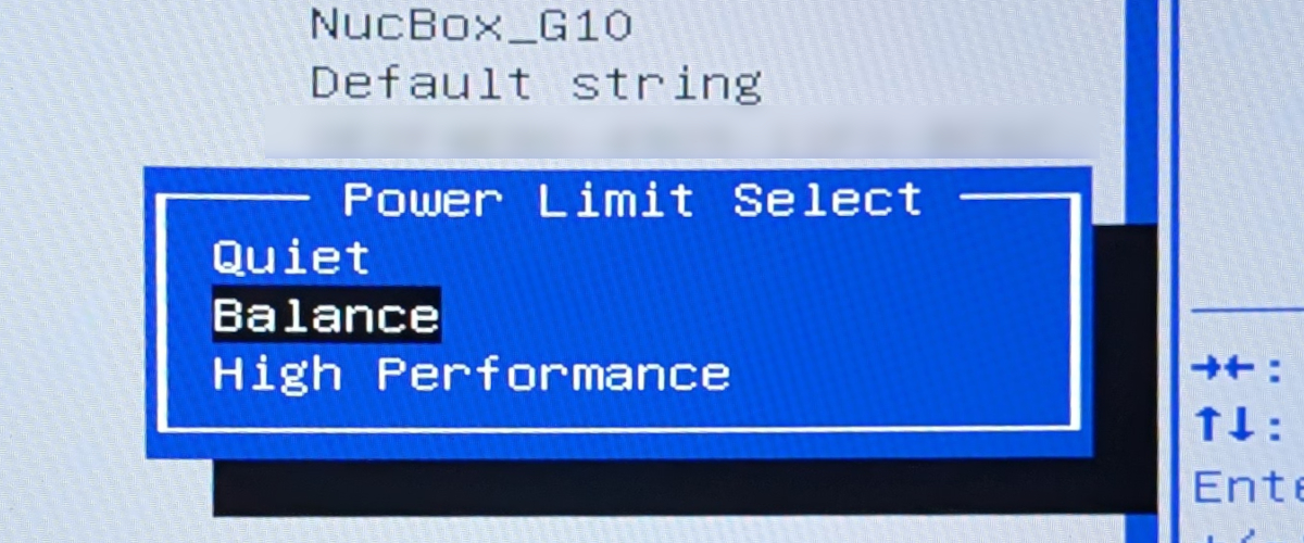 GMKtec NucBox G10 BIOSのモード設定