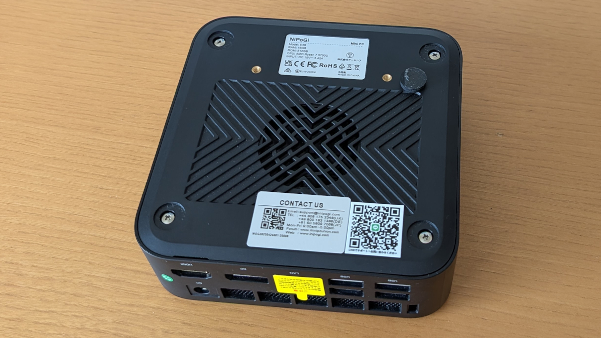 NipogiミニPC Ryzen 7 中古（難あり）