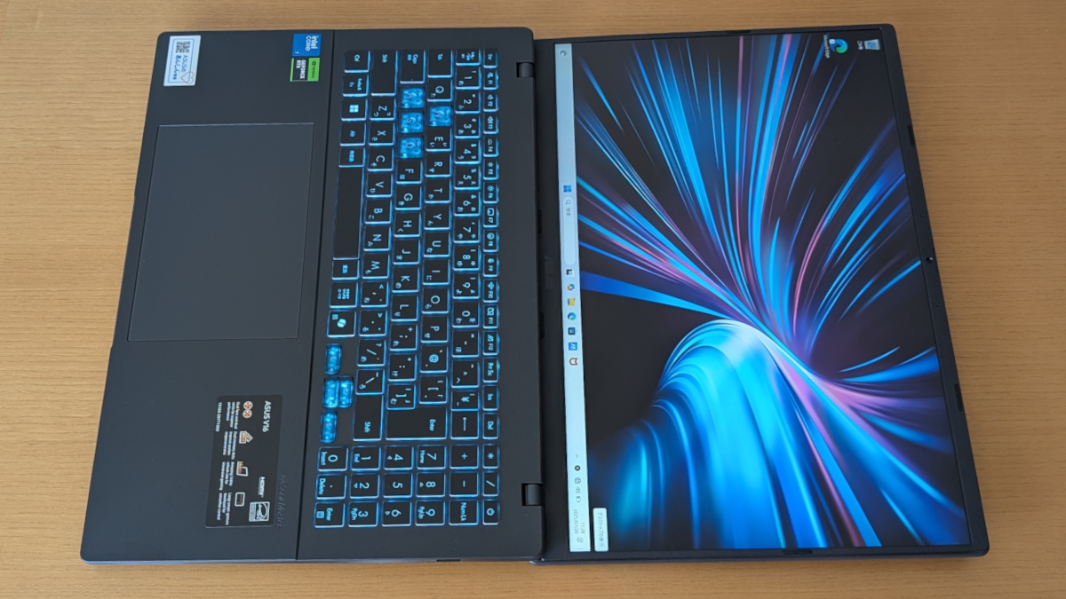 ASUS Gaming V16 V3607 ヒンジ最大開口