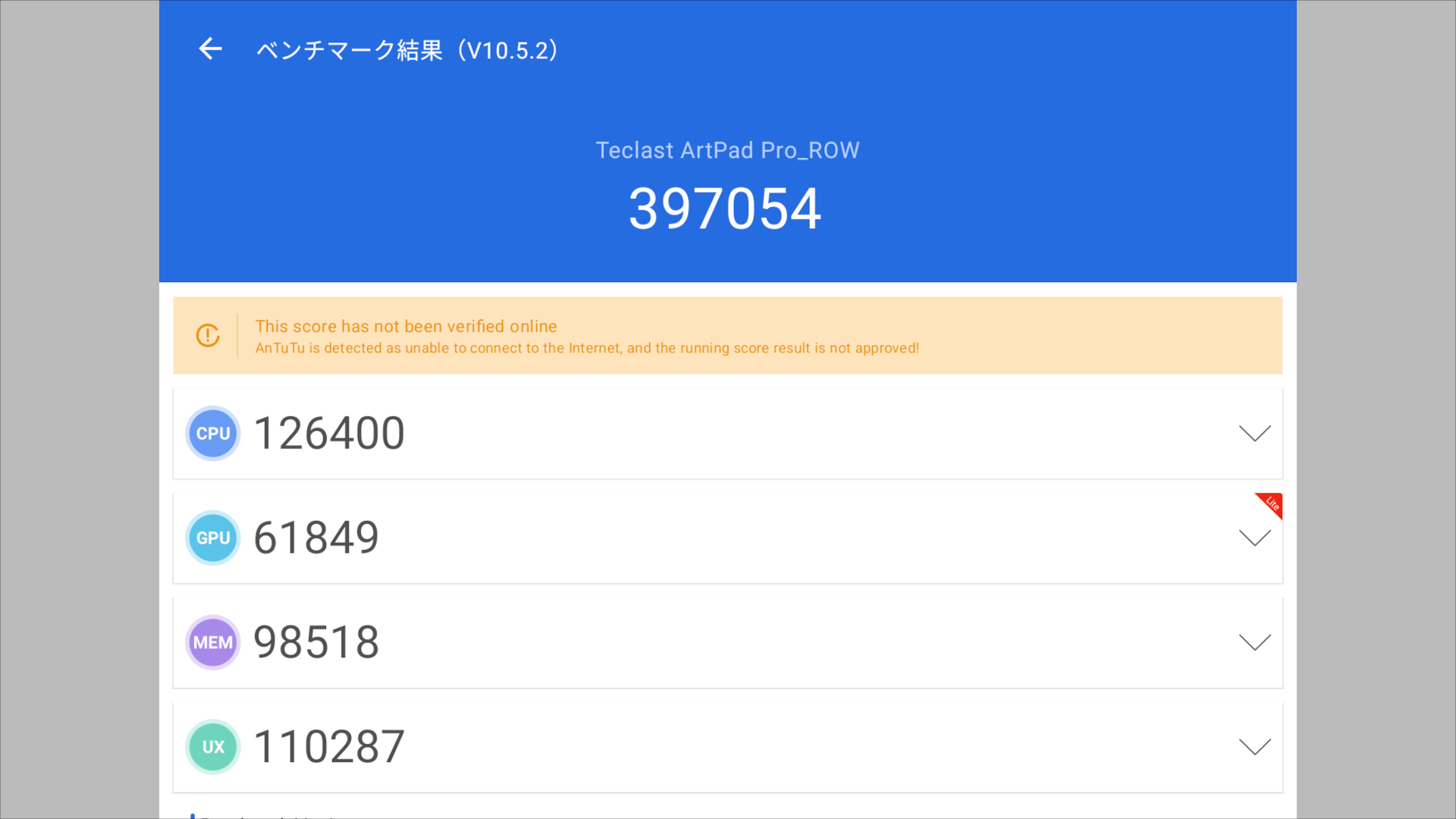 Teclast ArtPad Pro Antutuスコア