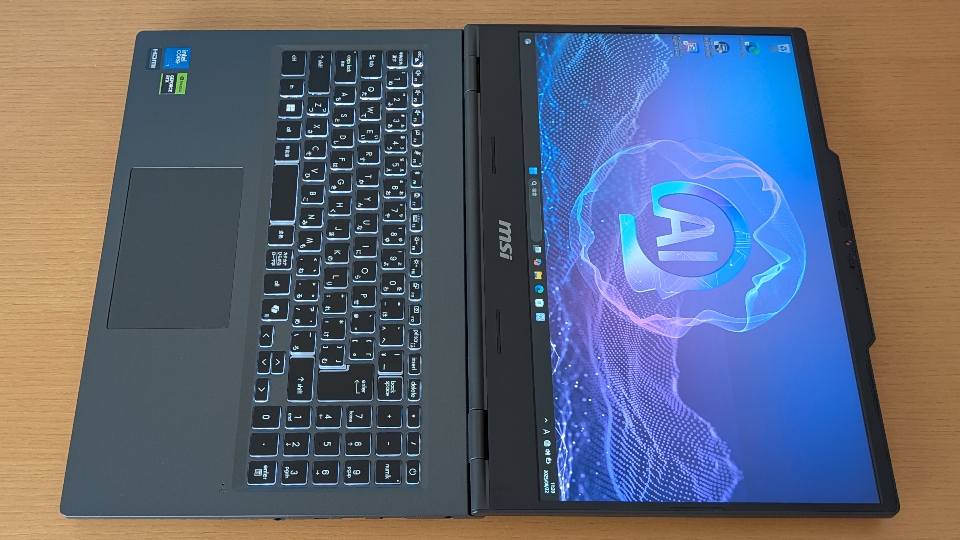 MSI VenturePro 15 A2RW ヒンジ最大開口