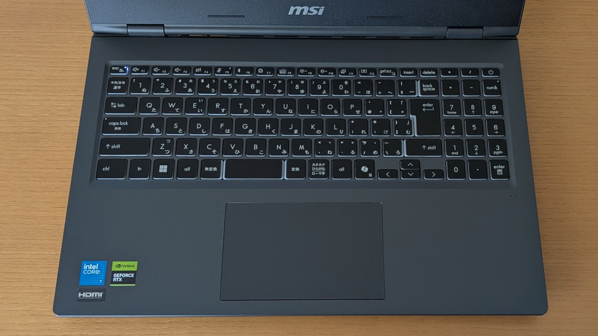 MSI VenturePro 15 A2RW キーボード