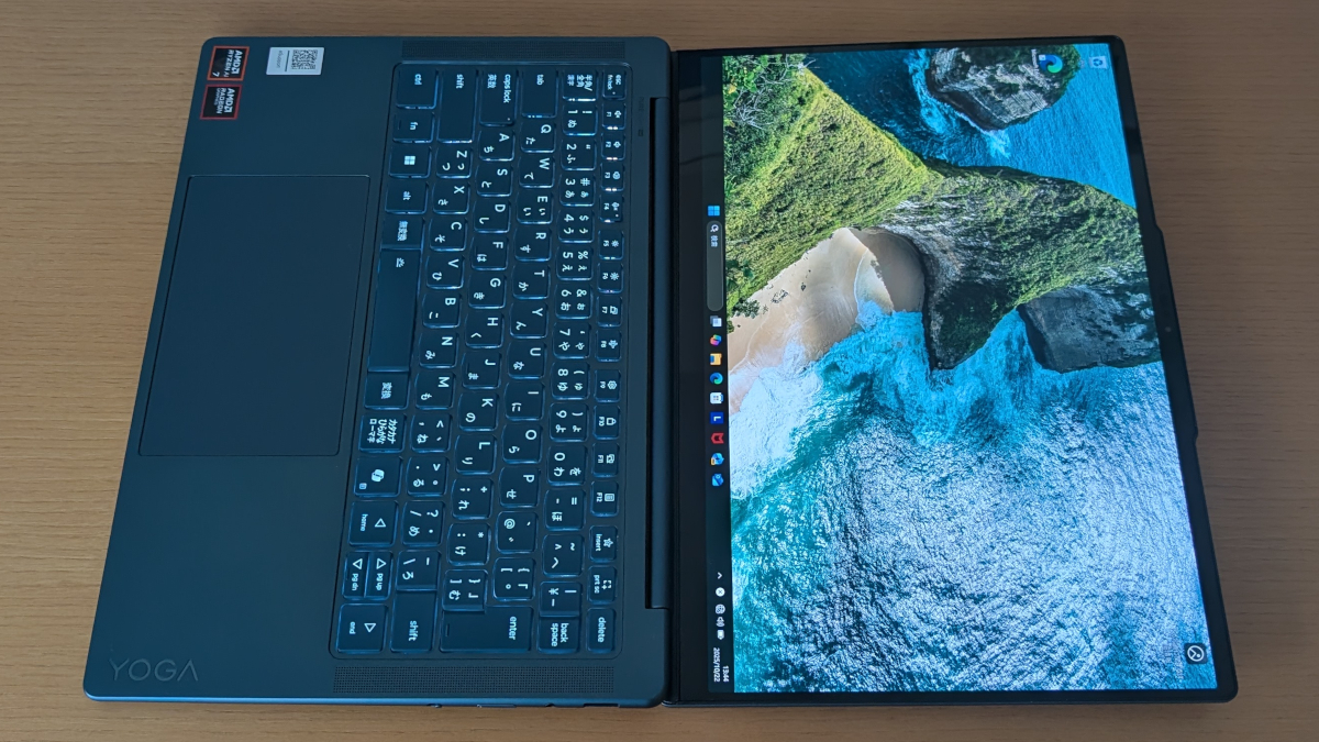 Lenovo Yoga Slim 7 Gen 10(14型 AMD) ヒンジ最大開口