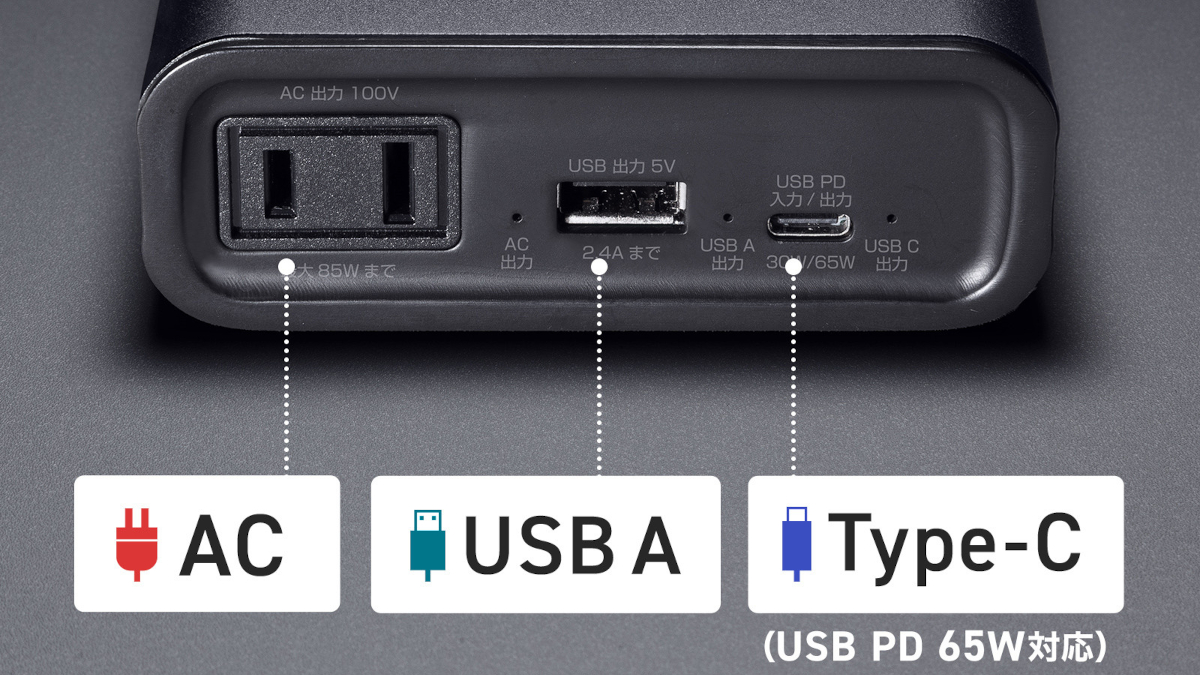 サンワサプライ AC出力対応 モバイルバッテリー BTL-RDC43