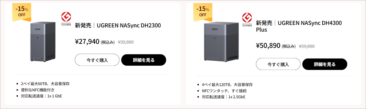 UGREENのNAS バレンタインセール