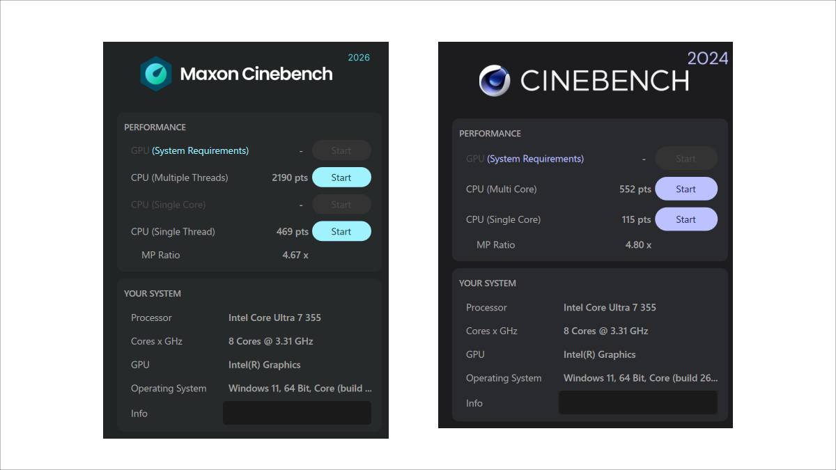 MSI Prestige 14 AI+ D3M (D3MG-2619JP) CINEBENCH