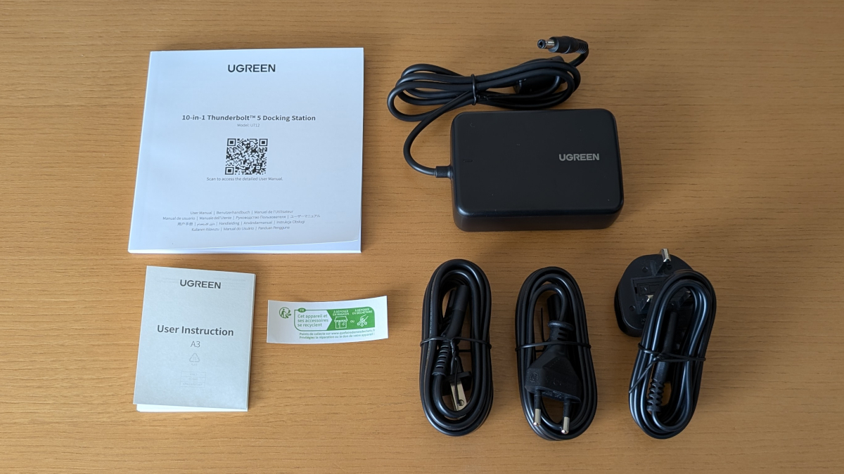 UGREEN Maxidok 10-in-1 Thunderbolt 5 ドッキングステーション 同梱物
